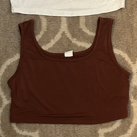 Purple, White, and Brown Crop Tops, size 10-12 Youth - Picture 4 of 8